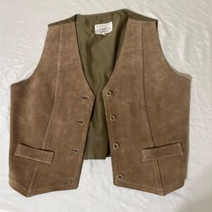 Vintage Sears JR Bazaar Genuine Leather Sueded Vest
